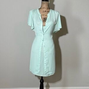 Bebe Womens Vintage Y2K Lounge Set Dress Cover Medium Aqua Baby Blue
